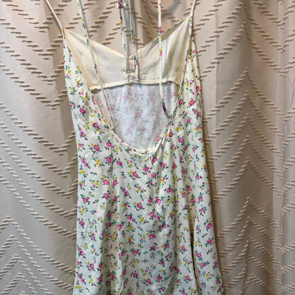 Zara Floral Slip Dress NWT large A Line Open Back Summer Cottage core - Picture 5 of 9